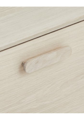 Porto sofabord, m. 2 skuffer og 1 rum - hvidolieret egetrsfinér og tr (75x120)