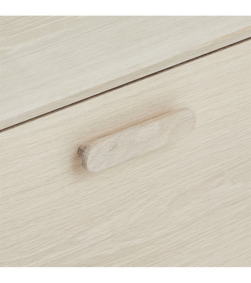 Porto sofabord, m. 2 skuffer og 1 rum - hvidolieret egetrsfinér og tr (75x120)