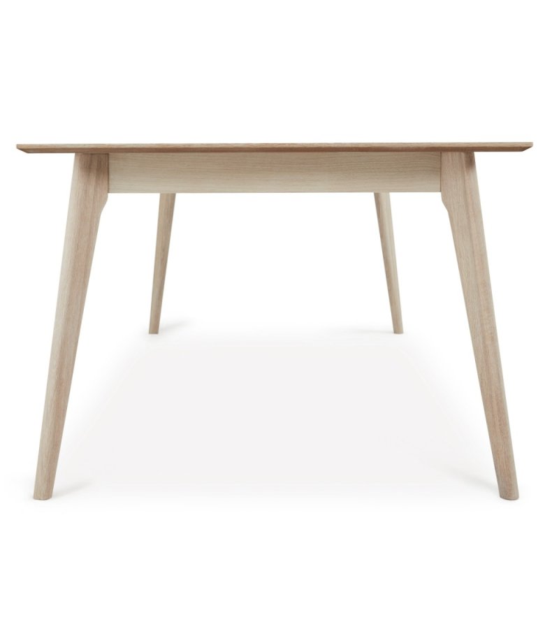 Porto spisebord, m. 2 tillgsplader - hvidolieret egetrsfinér og tr (95x170(270))