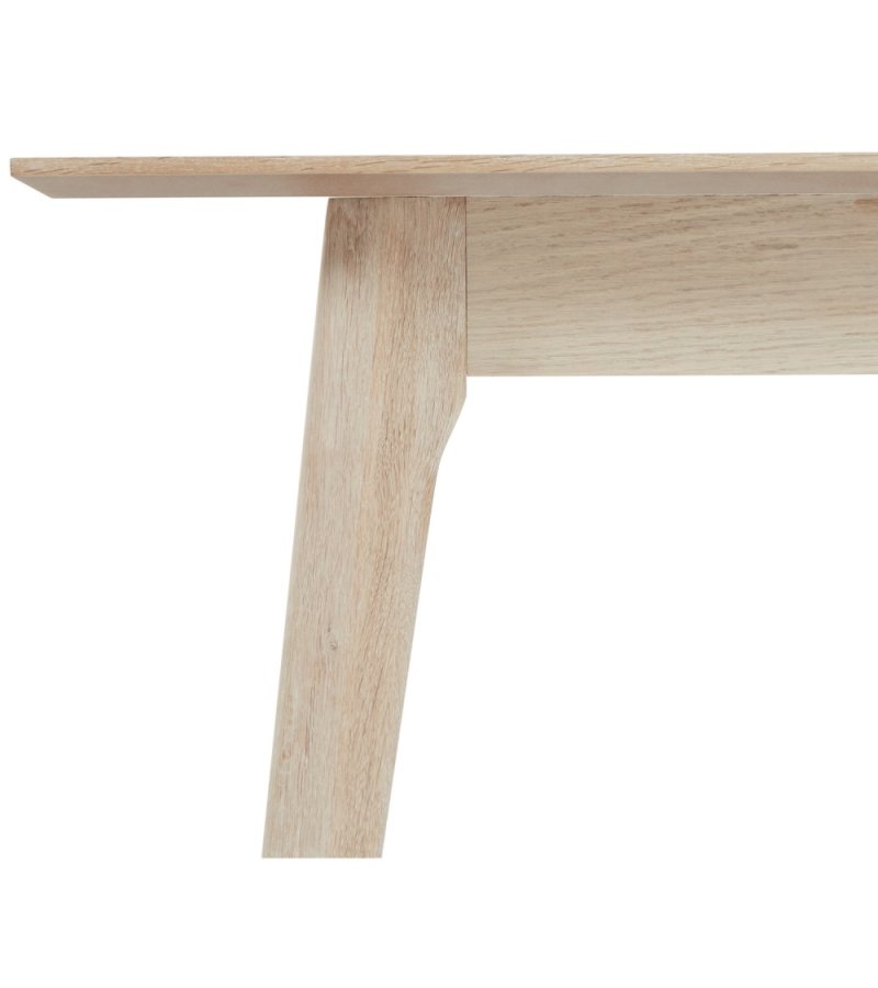 Porto spisebord, m. 2 tillgsplader - hvidolieret egetrsfinér og tr (105x220(320))