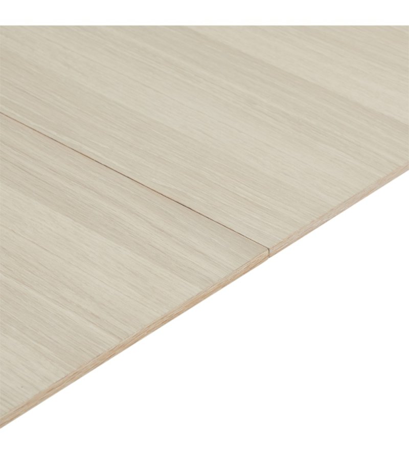 Porto spisebord, m. 2 tillgsplader - hvidolieret egetrsfinér og tr (105x220(320))