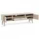 Porto TV-bord, m. 2 lger, 1 skuffe, 2 hylder, 1 rum - hvidolieret egetrsfinér og tr (160x42)