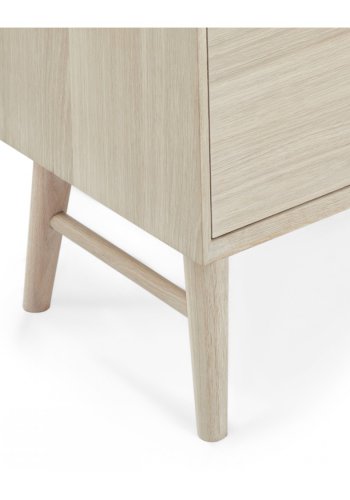 Porto TV-bord, m. 2 lger, 1 skuffe, 2 hylder, 1 rum - hvidolieret egetrsfinér og tr (160x42)