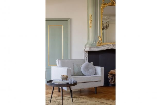 BEPUREHOME Bounds sidebord, rund - antik guld krydsfiner og metal (58)