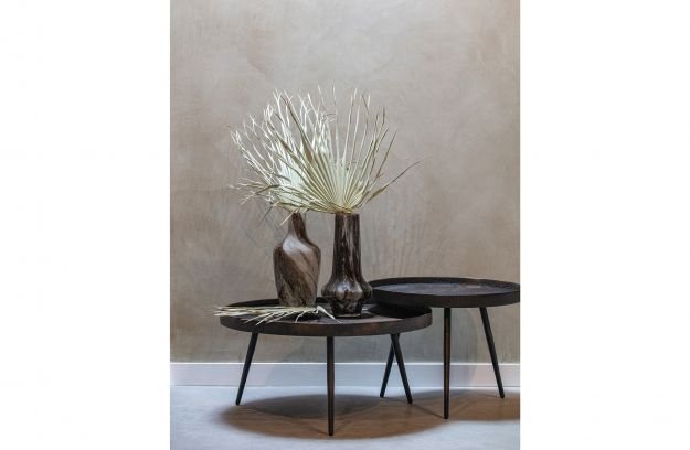 BEPUREHOME Bounds sidebord, rund - antik guld krydsfiner og metal (58)