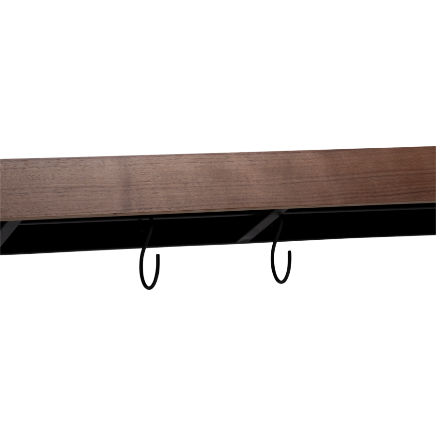 DANFORM Protopia vghylde, stor, m. 9 kroge - brun valndfinér og sort metal