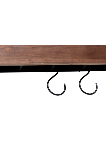 DANFORM Protopia vghylde, lille, m. 9 kroge - brun valndfinér og sort metal