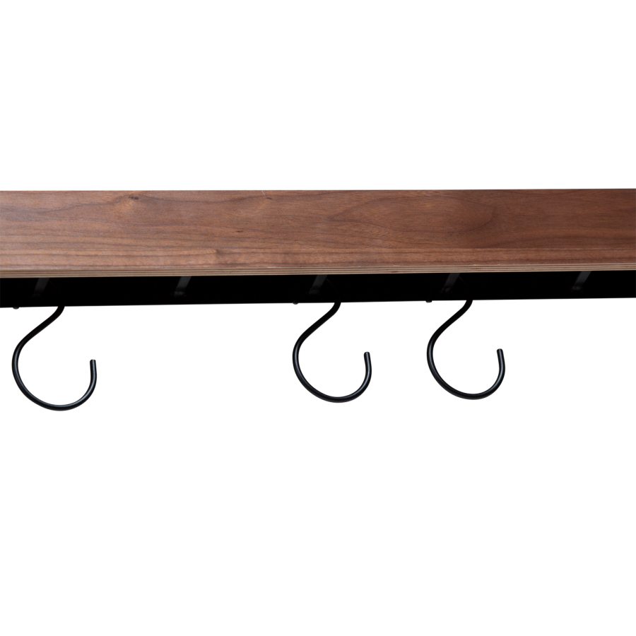 DANFORM Protopia vghylde, lille, m. 9 kroge - brun valndfinér og sort metal