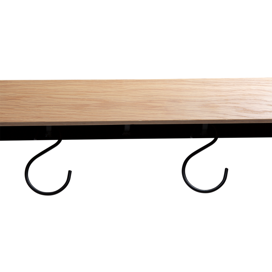 DANFORM Protopia vghylde, lille, m. 9 kroge - hvidkalket egetrsfinér og sort metal