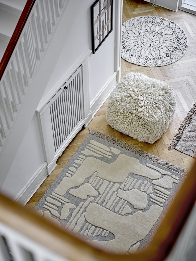 BLOOMINGVILLE Napoli gulvtppe, rektangulr - gr uld (200x140)