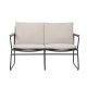 BLOOMINGVILLE Hampton havesofa, m. armln og hynder - akacietr og sort flettet snor/metal