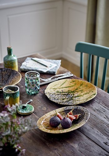 CREATIVE COLLECTION Larken Tallerken, Sort, Stentj