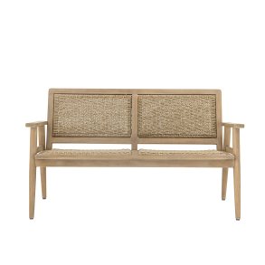 BLOOMINGVILLE Sorrento havesofa, m. armln - natur polyrattan og natur akacietr
