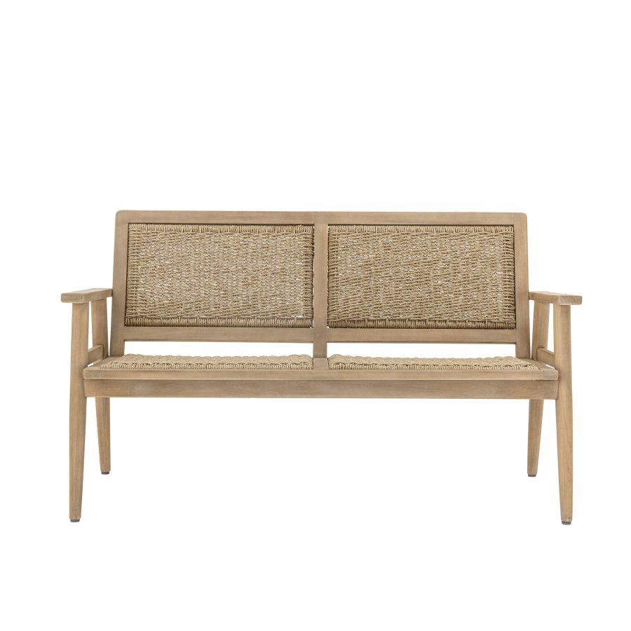 BLOOMINGVILLE Sorrento havesofa, m. armln - natur polyrattan og natur akacietr