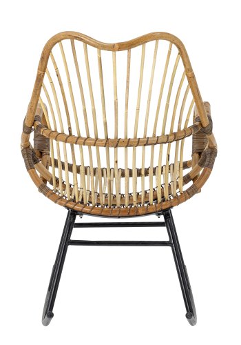 BLOOMINGVILLE Reine gyngestol, m. armln - natur rattan og sort metal