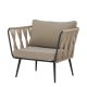 BLOOMINGVILLE Pavone udendrs loungestol, m. armln, beigebrune puder - lysebrun reb/sort metal