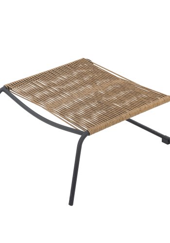 BLOOMINGVILLE Boel liggestol, m. taburet og pude - natur flet og sort metal