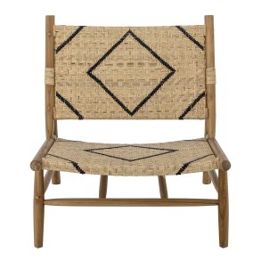 CREATIVE COLLECTION Lennox loungestol - natur/sort rattan og natur teaktr