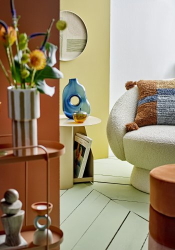 BLOOMINGVILLE Amica serveringsfad, rund - rosa stentj (39)