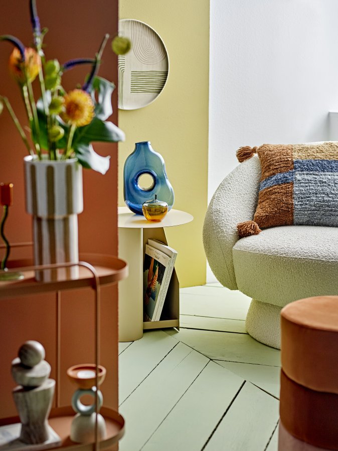 BLOOMINGVILLE Amica serveringsfad, rund - rosa stentj (39)