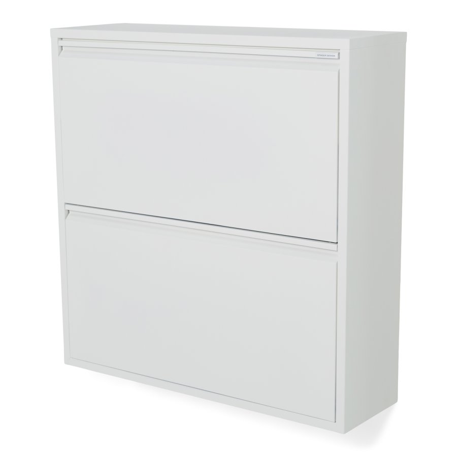 SPINDER DESIGN Billy 2 skoskab, m. 2 lger - hvid stl