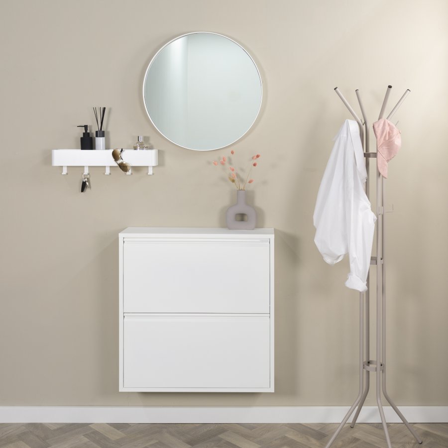 SPINDER DESIGN Billy 2 skoskab, m. 2 lger - hvid stl