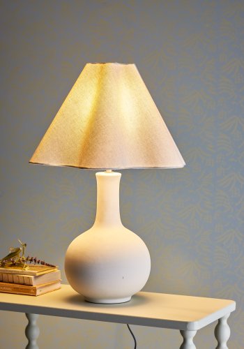 BLOOMINGVILLE Heide Bordlampe, Hvid, Stentj