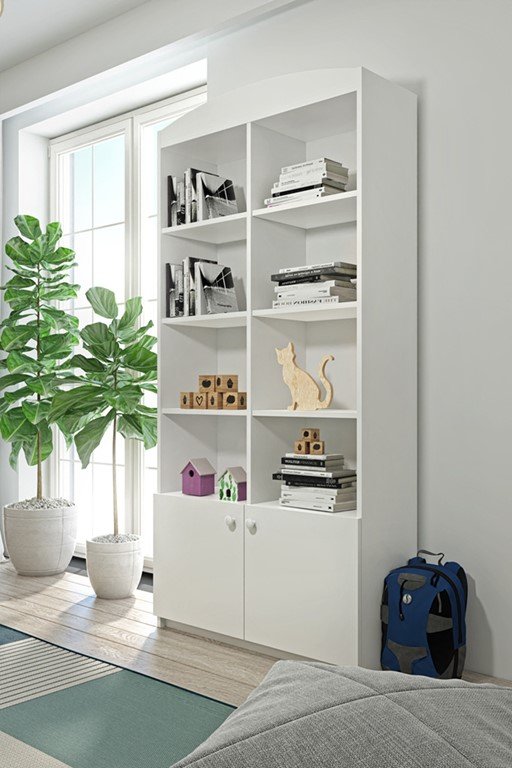 Babydreams brnereol, m. 2 lger og 8 hylder - hvid laminat