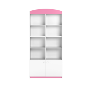 Babydreams brnereol, m. 2 lger og 8 hylder - hvid og lyserd laminat