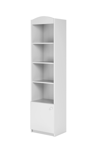 Babydreams brnereol, m. 1 lge og 4 hylder - hvid laminat