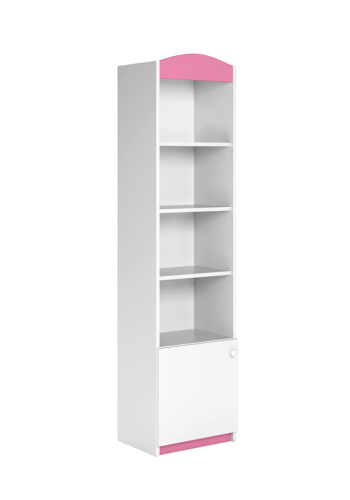 Classic brnereol, m. 1 lge og 4 hylder - hvid og lyserd laminat og MDF