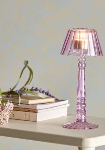 BLOOMINGVILLE Cisco Fyrfadsstage, Rosa, Glas