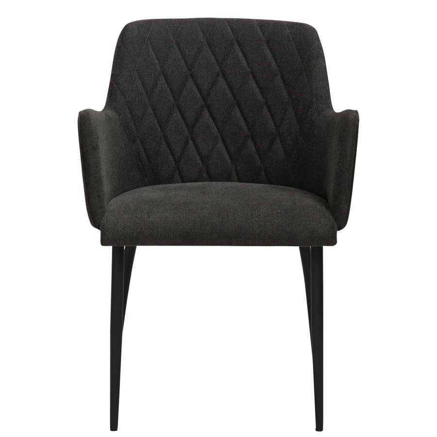 DAN-FORM Rombo lnestol, m. armln - sort stof og sort stl