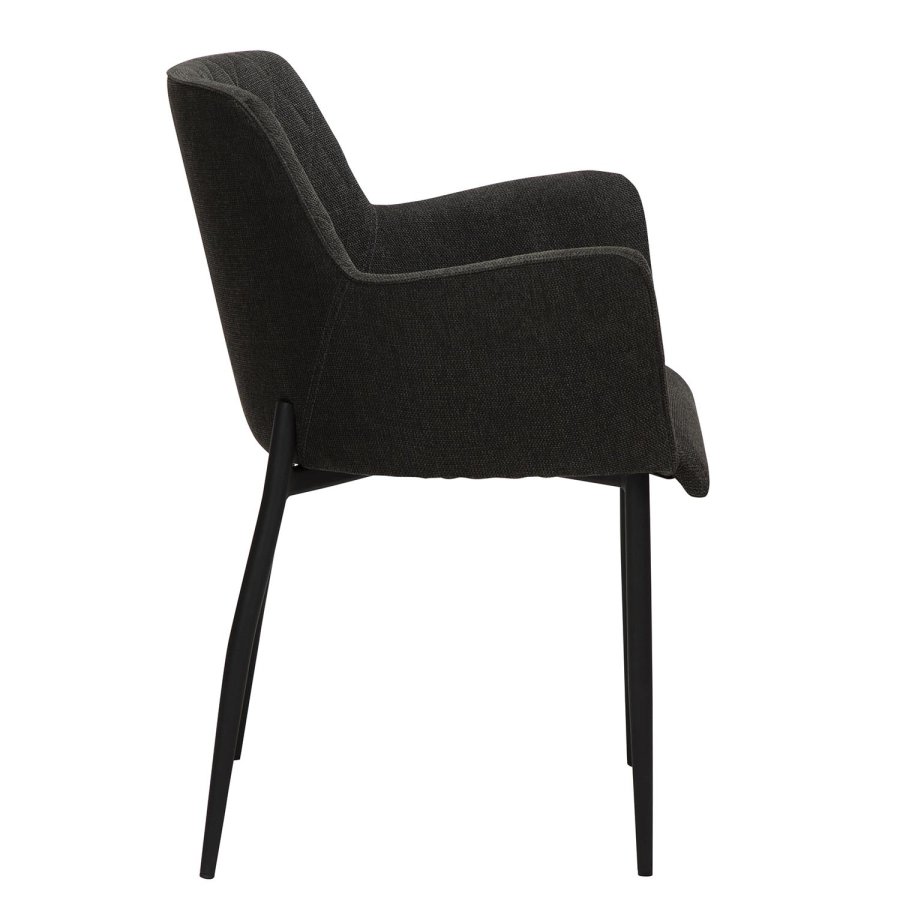 DAN-FORM Rombo lnestol, m. armln - sort stof og sort stl