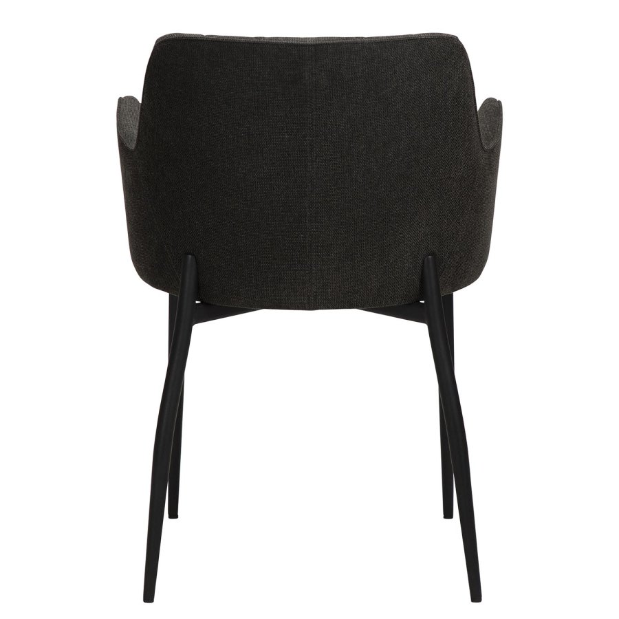 DAN-FORM Rombo lnestol, m. armln - sort stof og sort stl