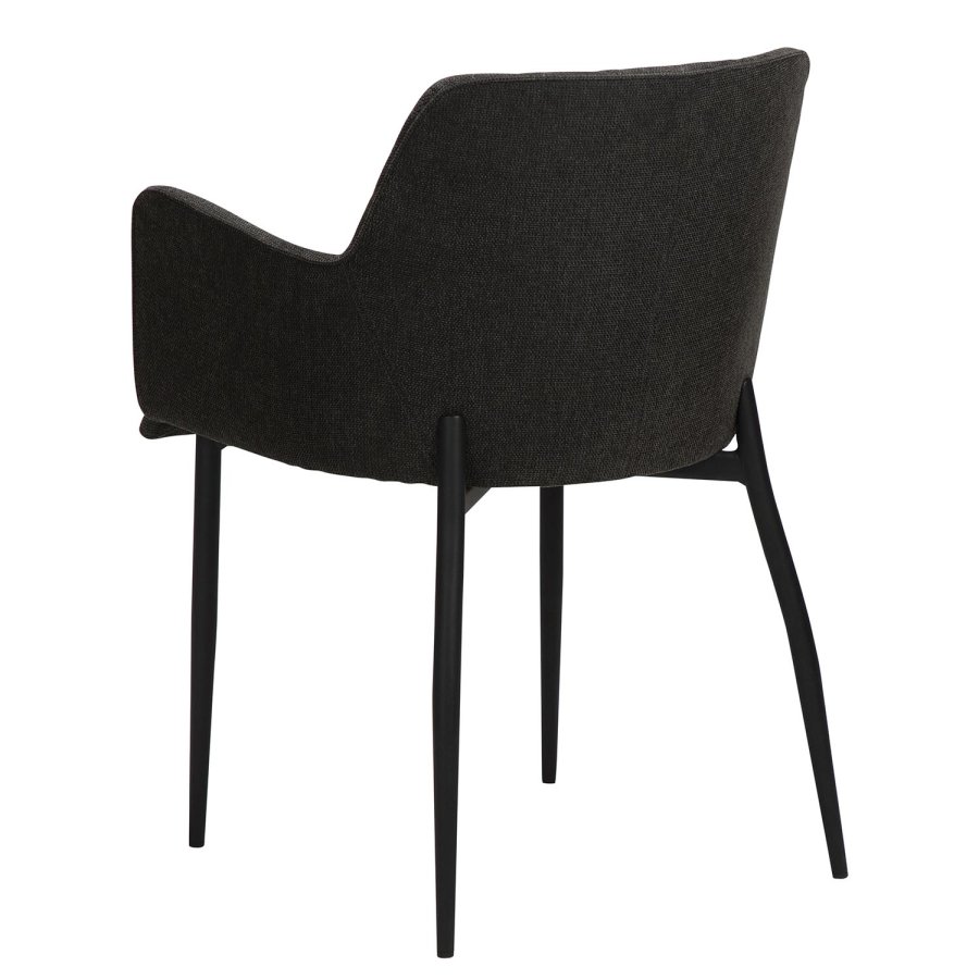 DAN-FORM Rombo lnestol, m. armln - sort stof og sort stl