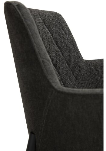 DAN-FORM Rombo lnestol, m. armln - sort stof og sort stl