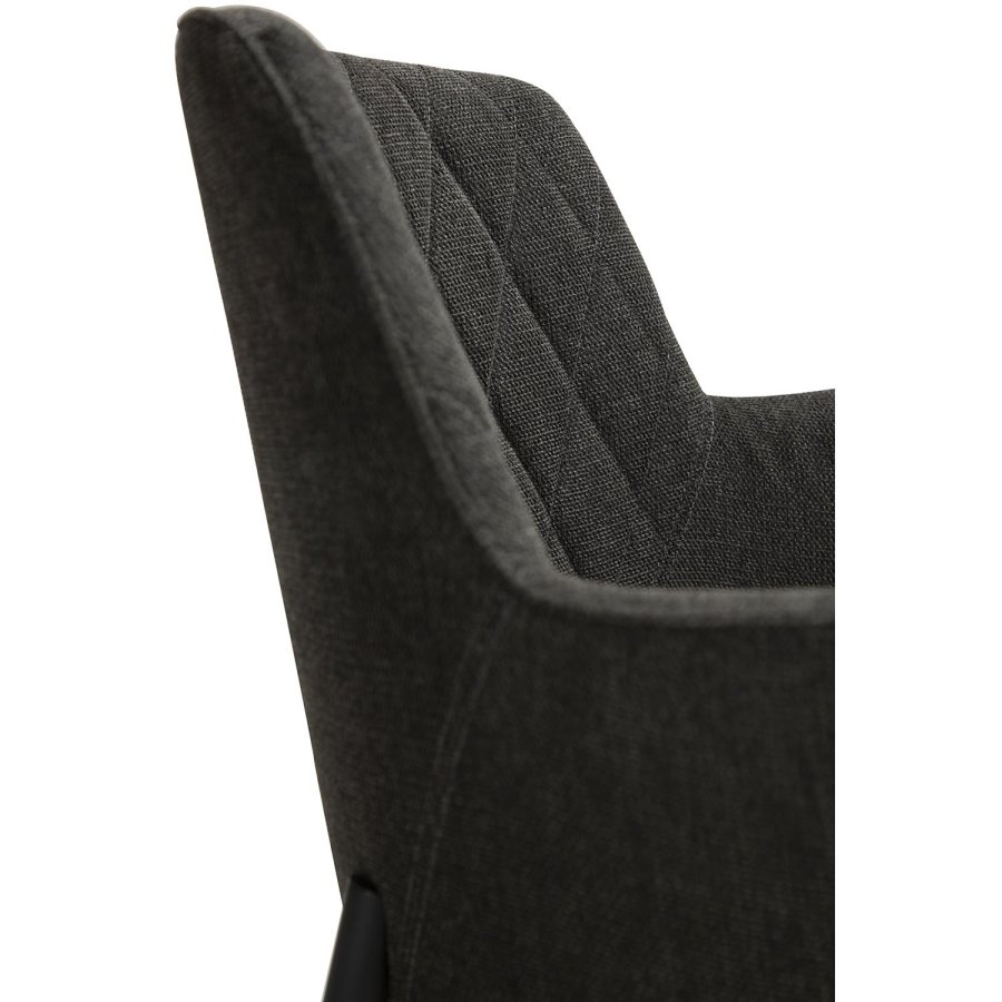 DAN-FORM Rombo lnestol, m. armln - sort stof og sort stl