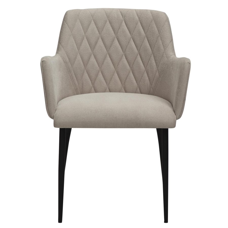 DAN-FORM Rombo lnestol, m. armln - sand stof og og sort stl