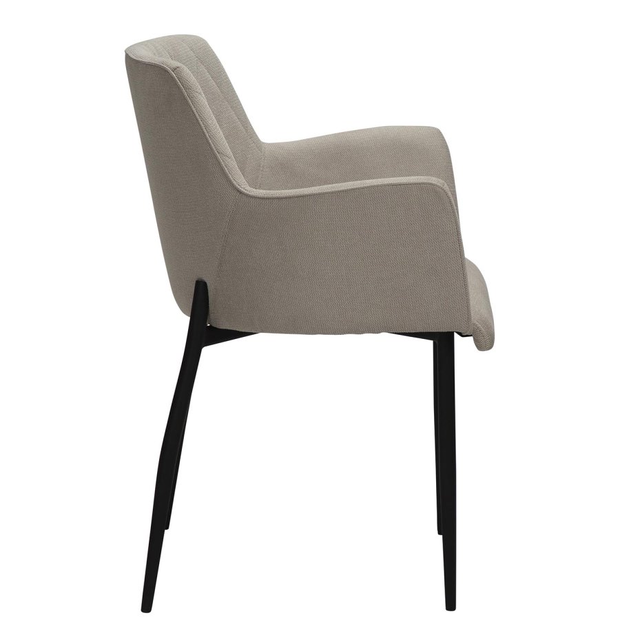 DAN-FORM Rombo lnestol, m. armln - sand stof og og sort stl