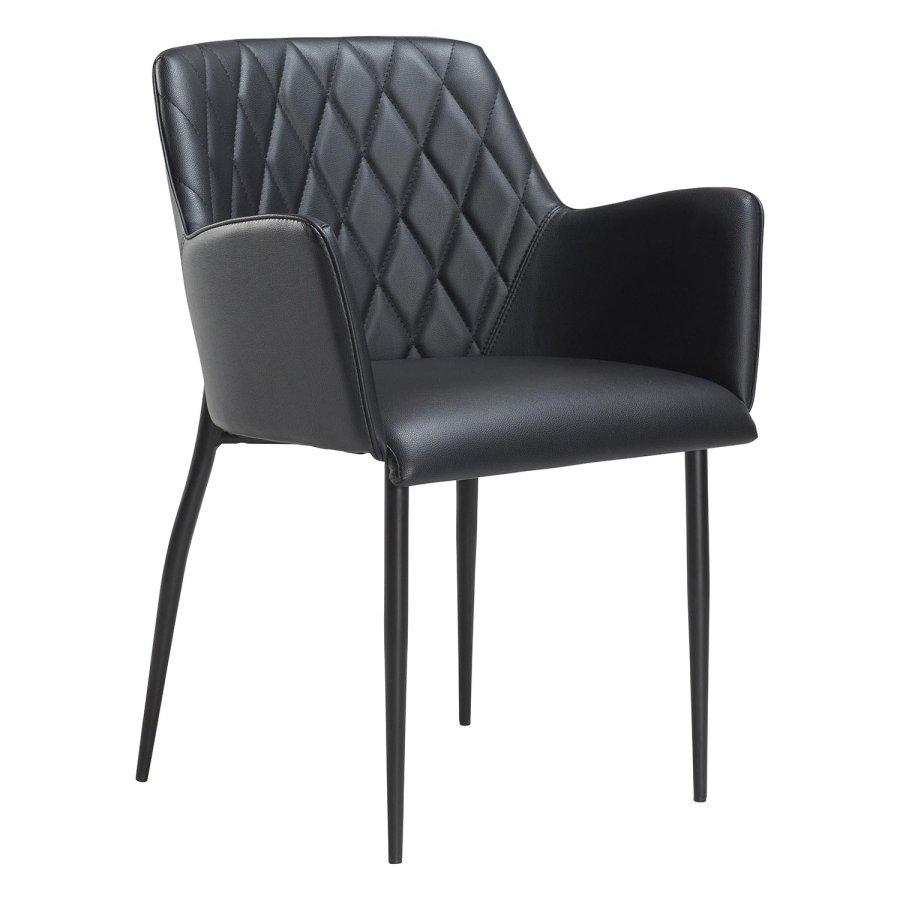 DAN-FORM Rombo lnestol - sort kunstlder og sort stl