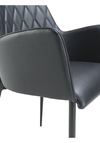 DAN-FORM Rombo lnestol - sort kunstlder og sort stl