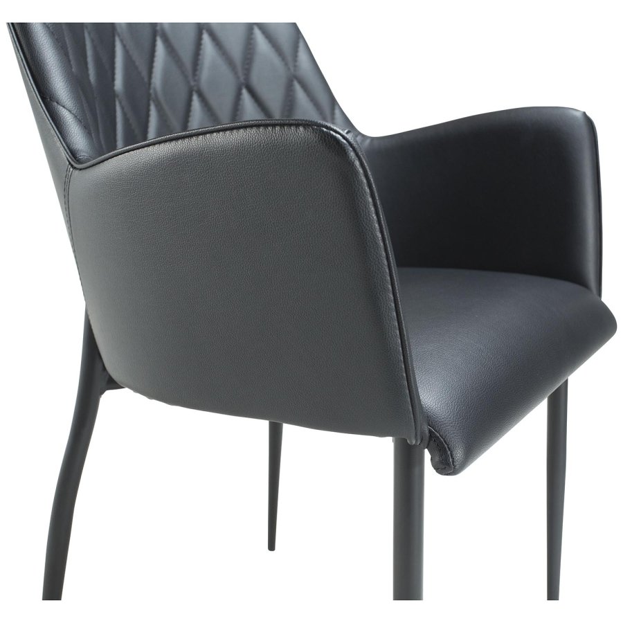 DAN-FORM Rombo lnestol - sort kunstlder og sort stl