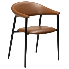 DAN-FORM ROVER Lnestol Vintage lysebrun kunst. lder med sorte ben