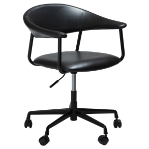 DAN-FORM ROVER Kontorstol Vintage sort kunst. lder m. sort kontorbase