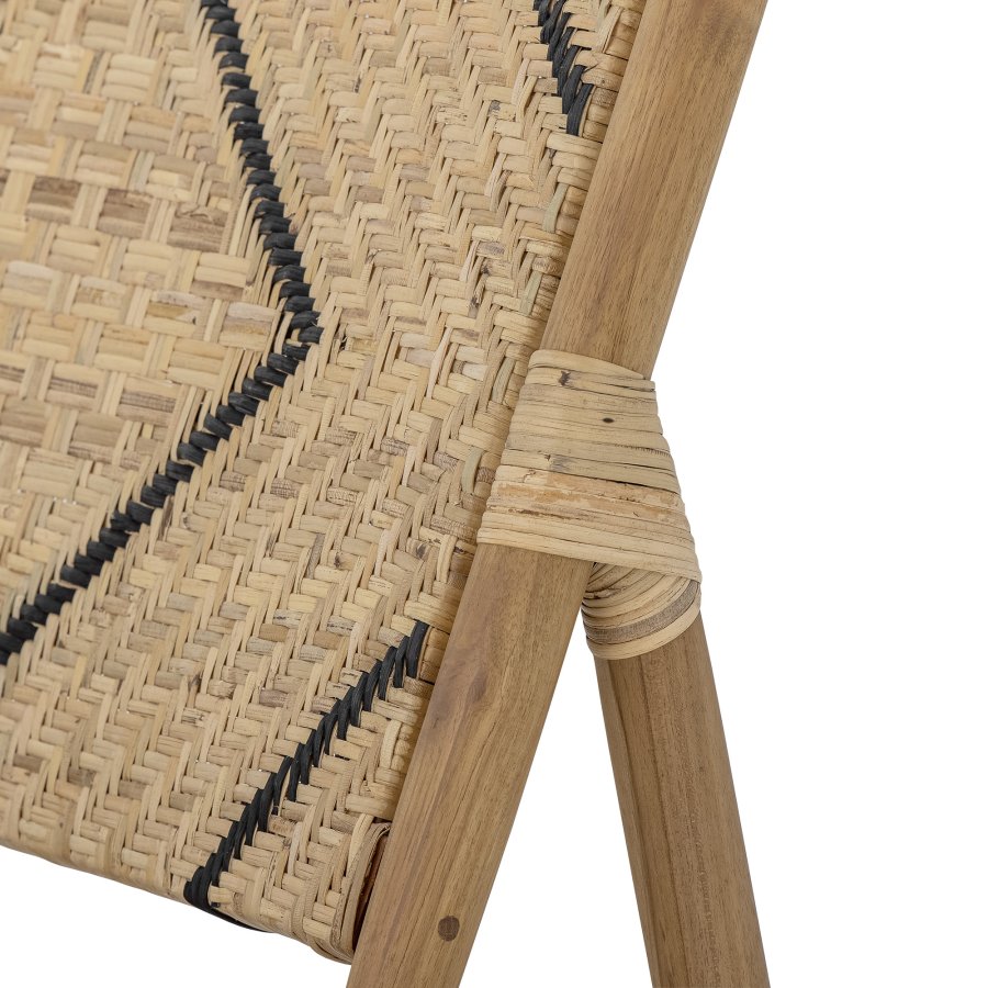 CREATIVE COLLECTION Lennox loungestol - natur/sort rattan og natur teaktr