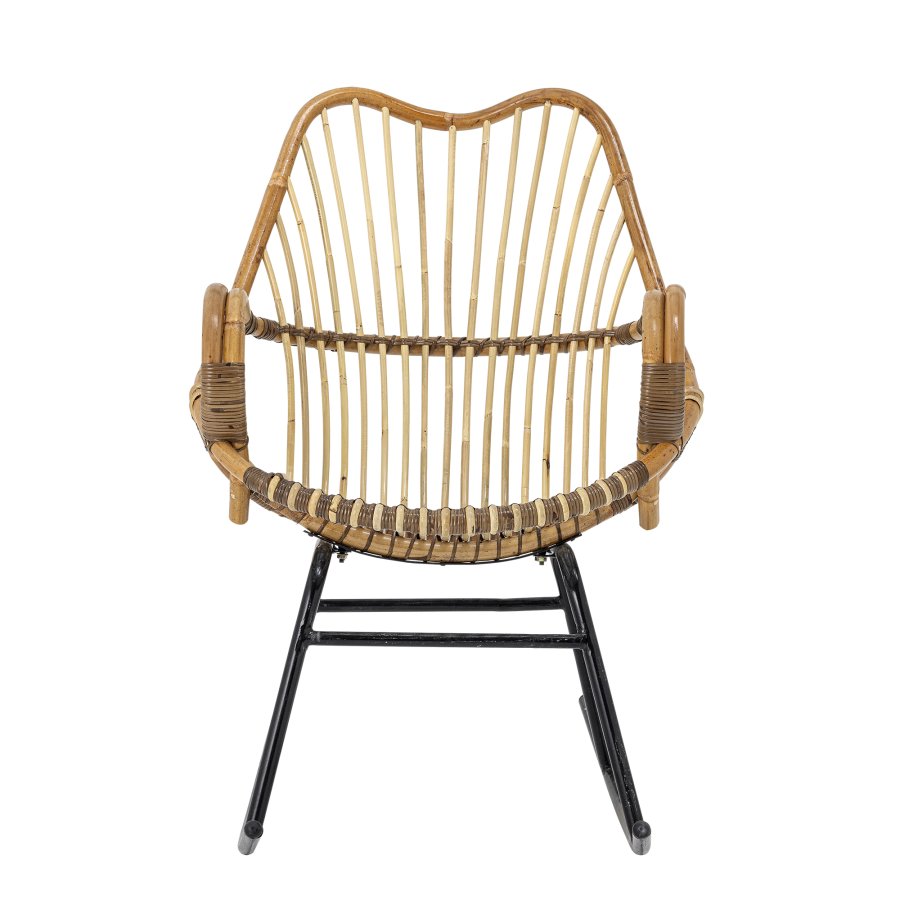 BLOOMINGVILLE Reine gyngestol, m. armln - natur rattan og sort metal