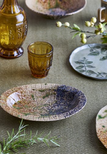 CREATIVE COLLECTION Larken Serveringsfad, Sort, Stentj