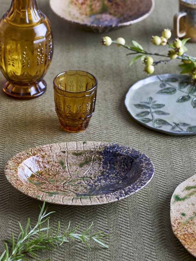 CREATIVE COLLECTION Larken Serveringsfad, Sort, Stentj