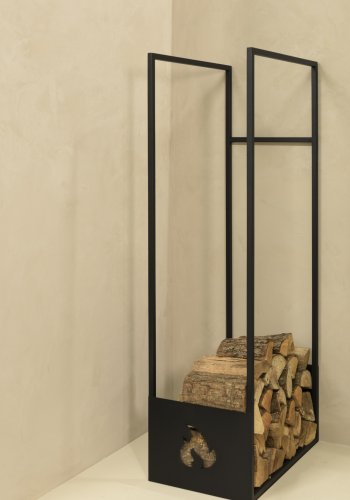 SPINDER DESIGN Lumber Locker L, opbevaring til brnde - sort stl